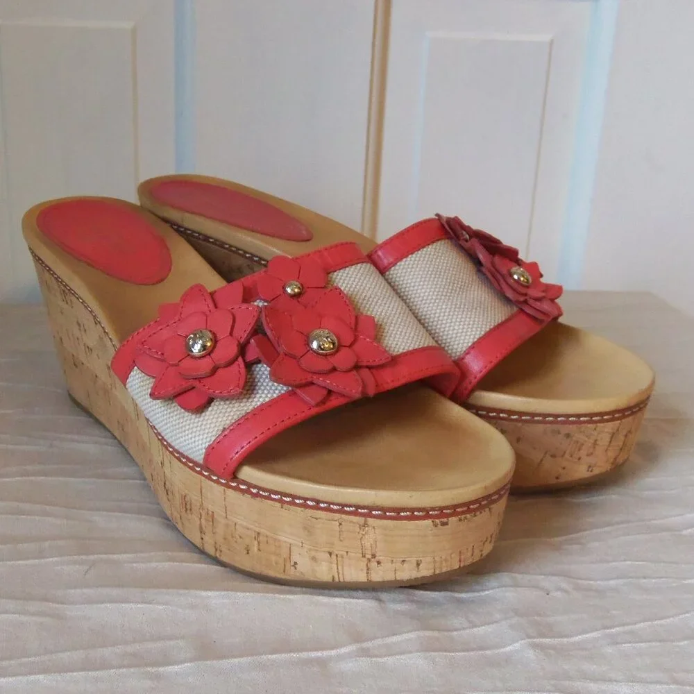 Coach Jesaca Platform Wedge Floral Slides Coras sz 10 - Picture 5 of 16